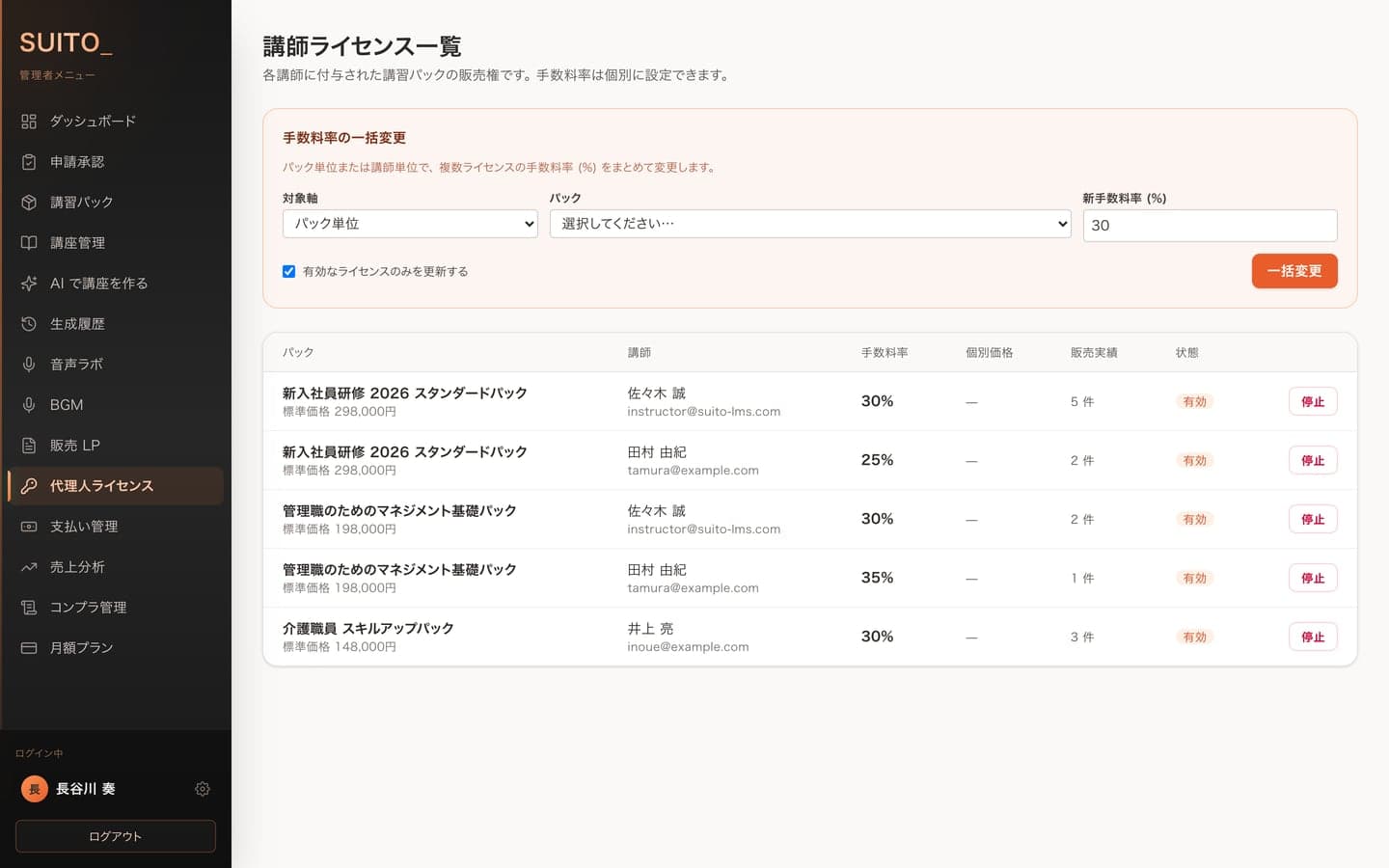 代理人へのライセンス